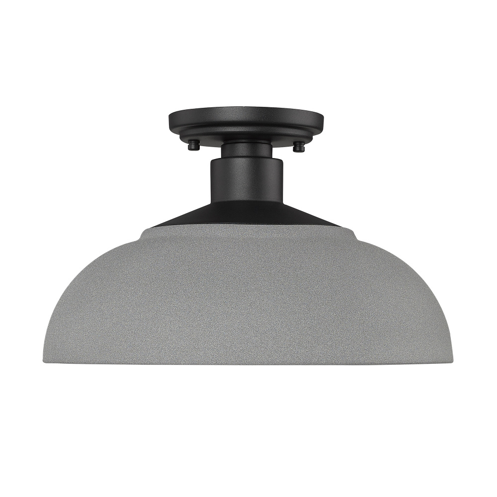 Yep by Golden Lighting Levitt 1-light Outdoor Ceiling in Natural Black and Natural Gray shade